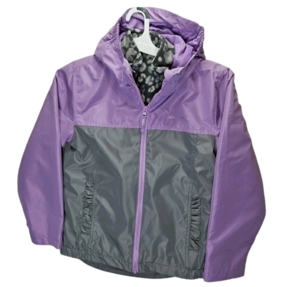 Addie Bauer Youth Girl Lone Peak 3 In 1 Gray Purple Jacket/coat Size M(10-12)